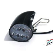 Lampada per scooter elettrico da 36 V e 48 V, faro anteriore a 4 LED ultra luminoso con clacson
