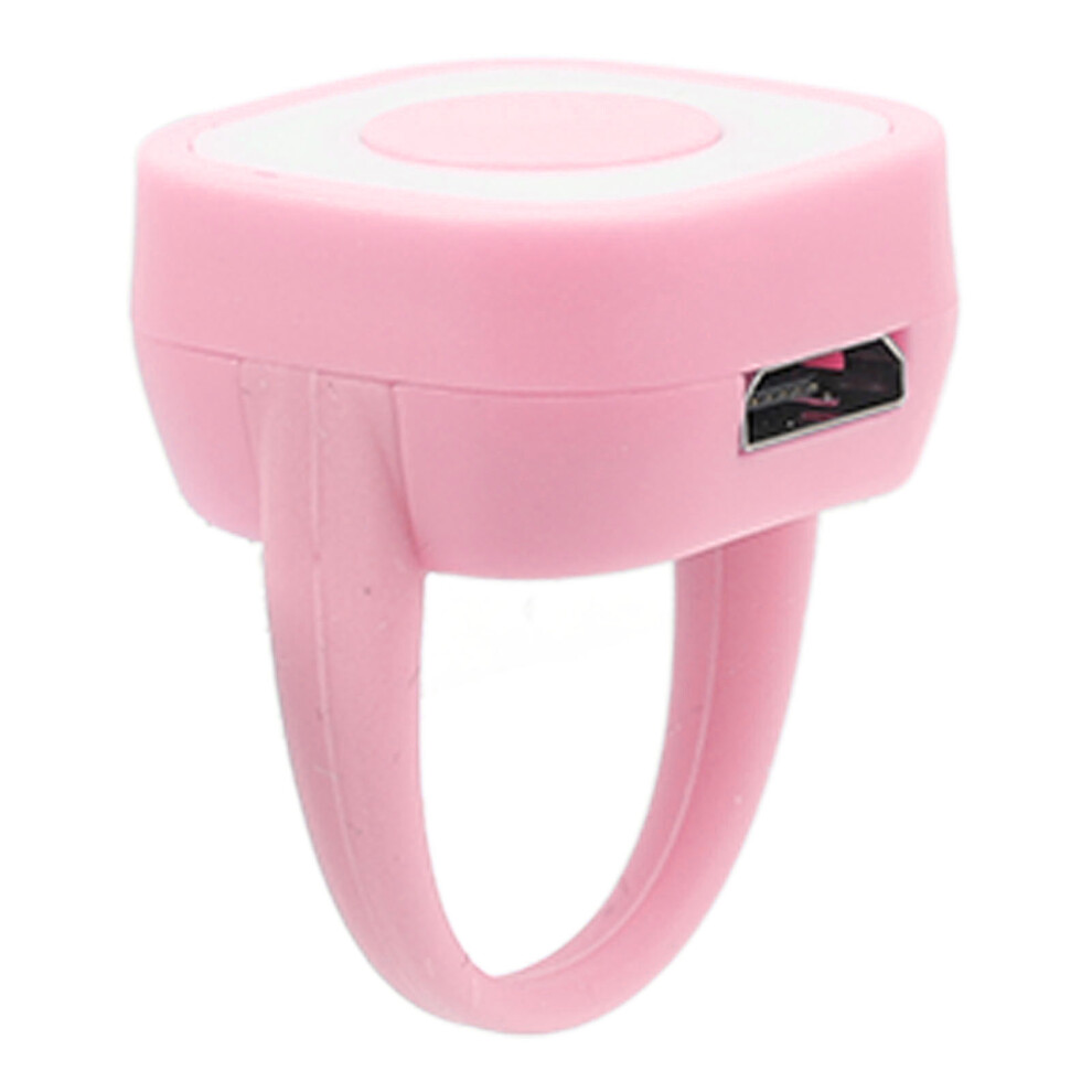 Ring Remote Control Rechargeable Fingertip Bluetooth Button Clicker For Camera Shutter Selfie Button Pink 8301317761700