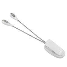 Music Stand Light, White Clip on LED Book Lights, USB and AAA Battery Operated, Reading Lamp in Bed, 4 Brightness Levels