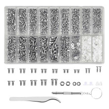 Glasses Repair Tool Kit 1000Pcs Screws and Nuts Assortment with Mini Screwdriver Tweezer