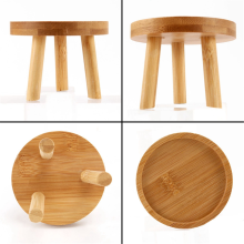 Wooden Plant Stand Flower Pot Base Holder High Balcony Succulent Round Shelf for Indoor Outdoor