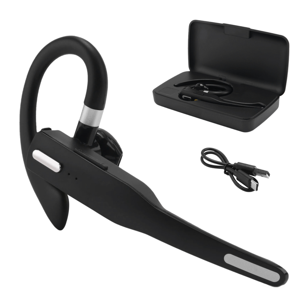 Bluetooth Headset Dual Microphone Noise Cancellation V5.0 Earbuds For Drivers Machine Office 4851949488406