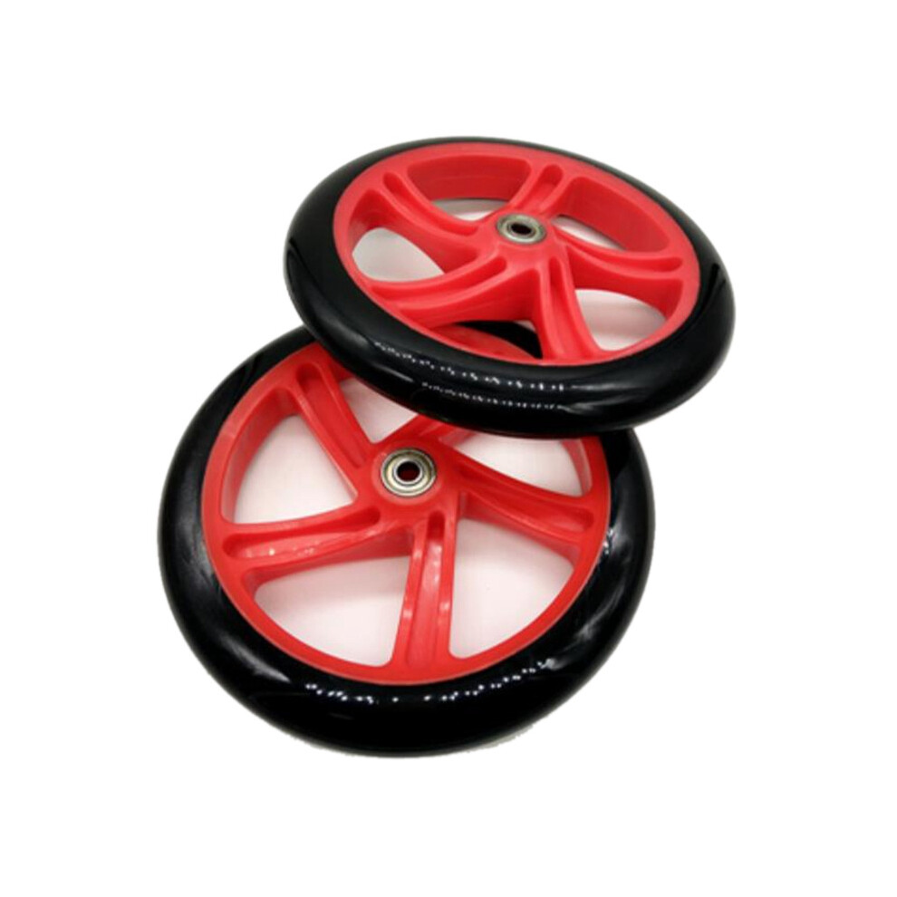 Photos - Scooter Jehiatek 2 Pieces  Wheel 200 mm PU Material Thickness 30 ABEC-7 Bearing Accessories,Red 