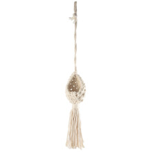 Suporte para plantas aéreas de macramê boho, cesta suspensa de Tillandsia, suporte de corda para flores, decoração para casa (13 cm)