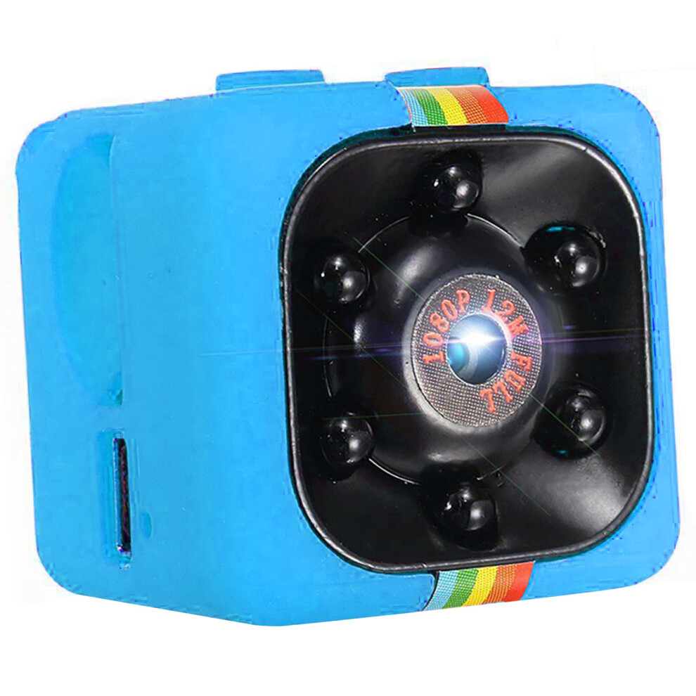 Mini Camera 1080P Smart Action Camera Coloured High Definition Loop Recording Night Vision Mini Recorder Home Security Camera Blue 9321317763473