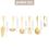 6-Piece Serving Flatware Silverware Set, Utensil Set,Include Cake Server, Slotted Spoon Gold 9