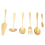 6-Piece Serving Flatware Silverware Set, Utensil Set,Include Cake Server, Slotted Spoon Gold 1