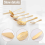 6-Piece Serving Flatware Silverware Set, Utensil Set,Include Cake Server, Slotted Spoon Gold 8