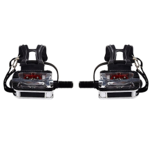 Pedais SPD para bicicleta com gaiola para os dedos, plataforma de ciclismo para exercícios internos de 9/16 polegadas