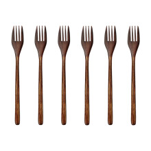 Wooden Forks, 6 Pieces Eco-Friendly Japanese Wood Salad Dinner Fork Tableware Dinnerware for Kids Adult