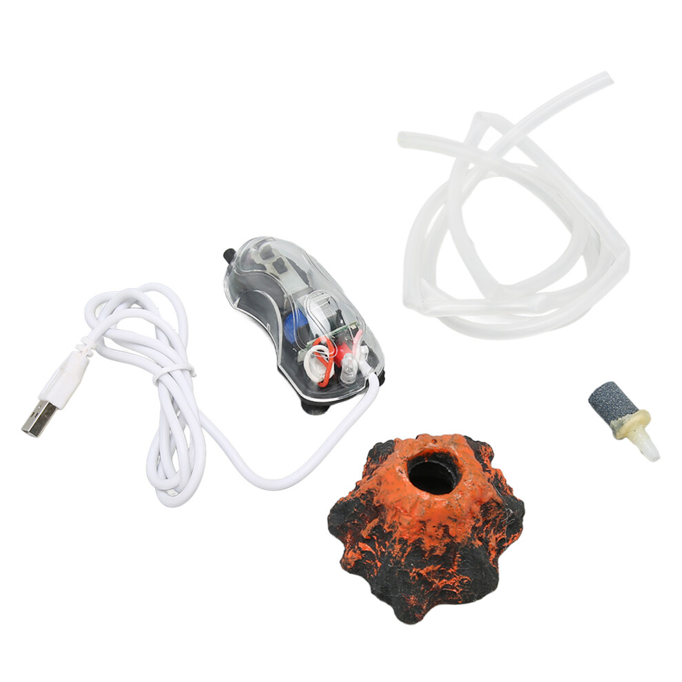 Aquarium Volcano Ornament Kit Lifelike Oxygenation Aquarium Air Bubbler Volcano Decorations with Hose for Landscaping