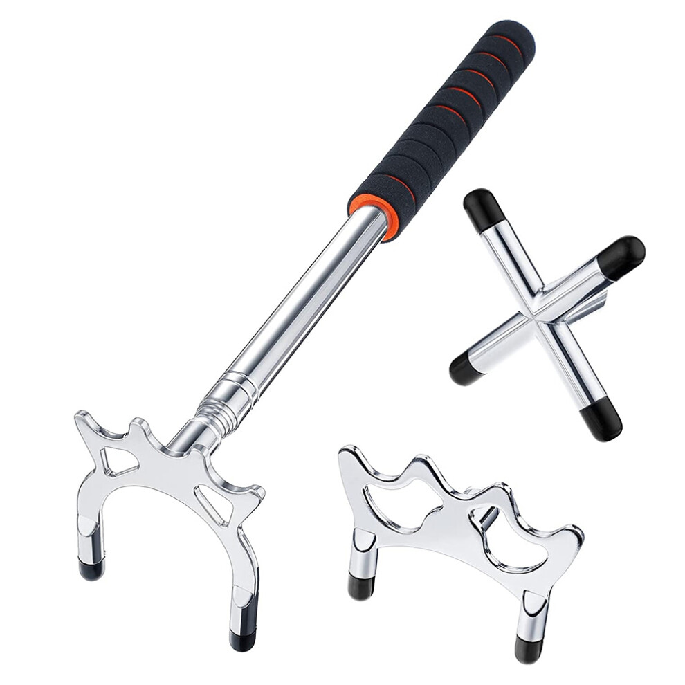 Einziehbare Billardqueue-BrüCke Mit 3-Teiligem Abnehmbarem Messing-Tischpool-ZubehöR, Silber-image