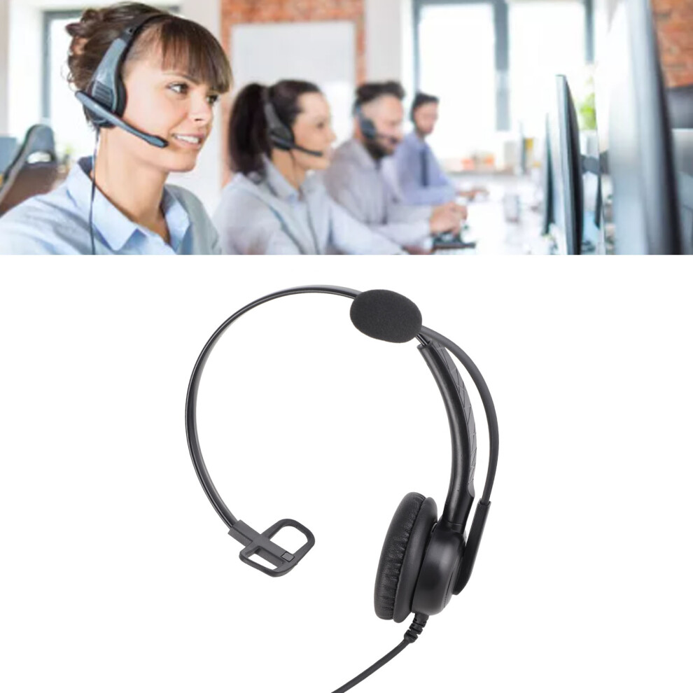 Single Ear Headset Comfortable Lightweight Noise Canceling Wired Computer Headset with Mic for Call Center Office Dual 3.5mm Ports-image-OPC-PHS6BFD-NEW
