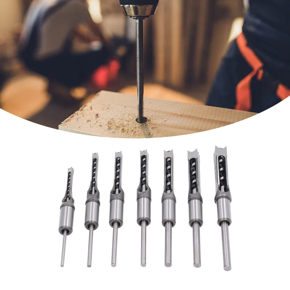 7 Pcs Woodworking Square Drill Bits 1/4In 5/16In 3/8In 2/5In 1/2In 9/16In 5/8In Hss Mortising Chisel Drill Bit Set 3301317766717