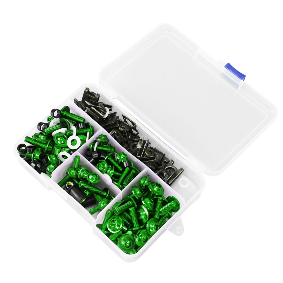 177Pcs Motorcycle Fairing Bolt Kit Colorful M5 M6 Motorcycle Windscreen Screws Replacement For Suzuki Gsxr600 Gsxr750 Green 4931317768160