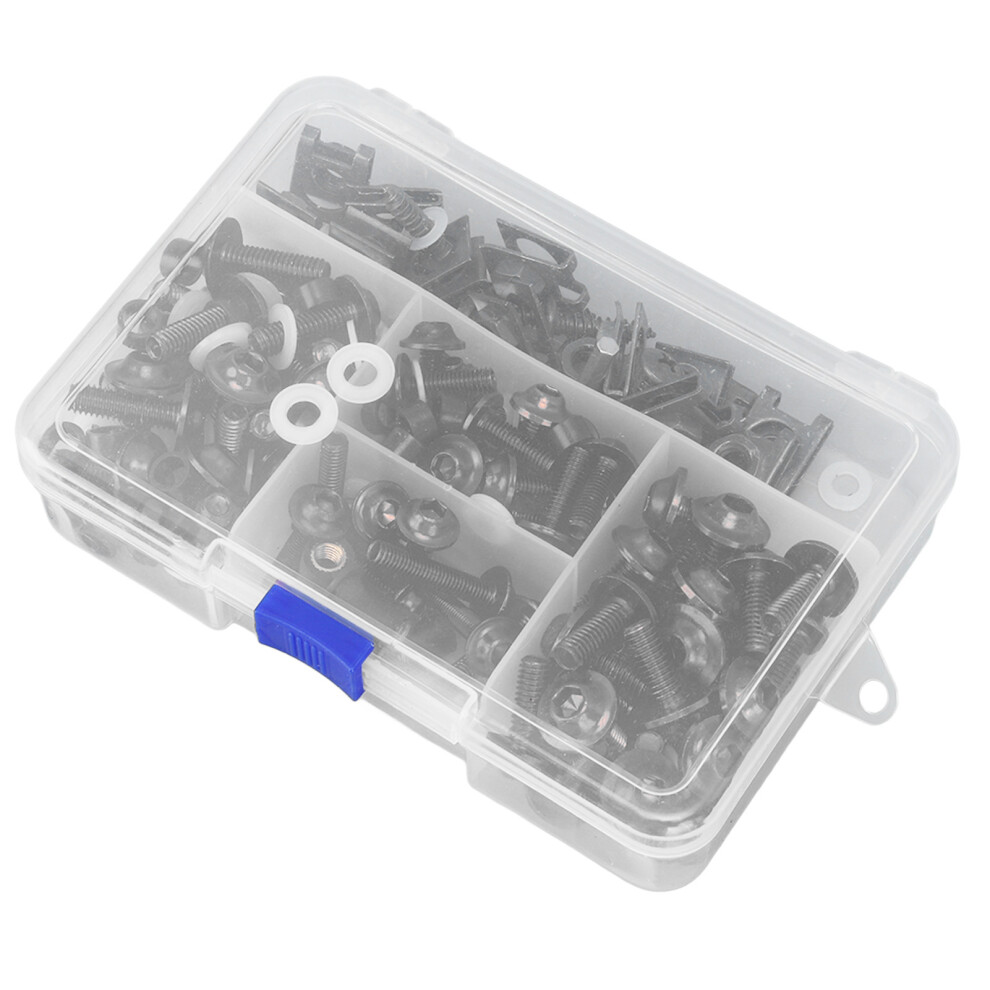 177Pcs Motorcycle Fairing Bolt Kit Colorful M5 M6 Motorcycle Windscreen Screws Replacement For Suzuki Gsxr600 Gsxr750 Black 9491317768171