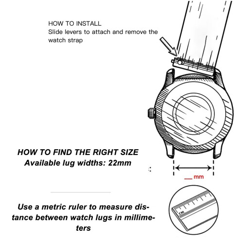 Canvas Quick Release Replacement Watch Band 22mm 2