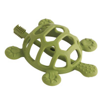Dunkelgrüner Schildkröten-Silikon-Teether mit verstellbarem Schnallenverschluss