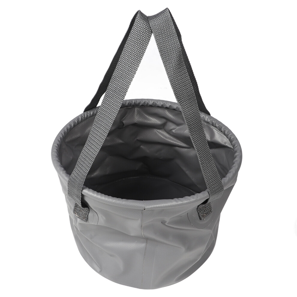 Collapsible Bucket Thickened Large Capacity Portable Folding Water Container With Handle For Camping Fishing Gray 10L 7891317772482