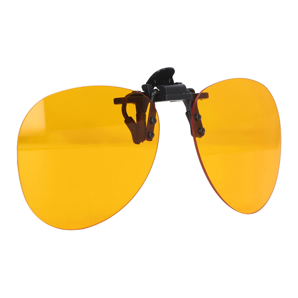 Clip On Glasses UV Protection Blue Light Blocking Rimless Glasses 180 Degree Vertical Flip Orange Round