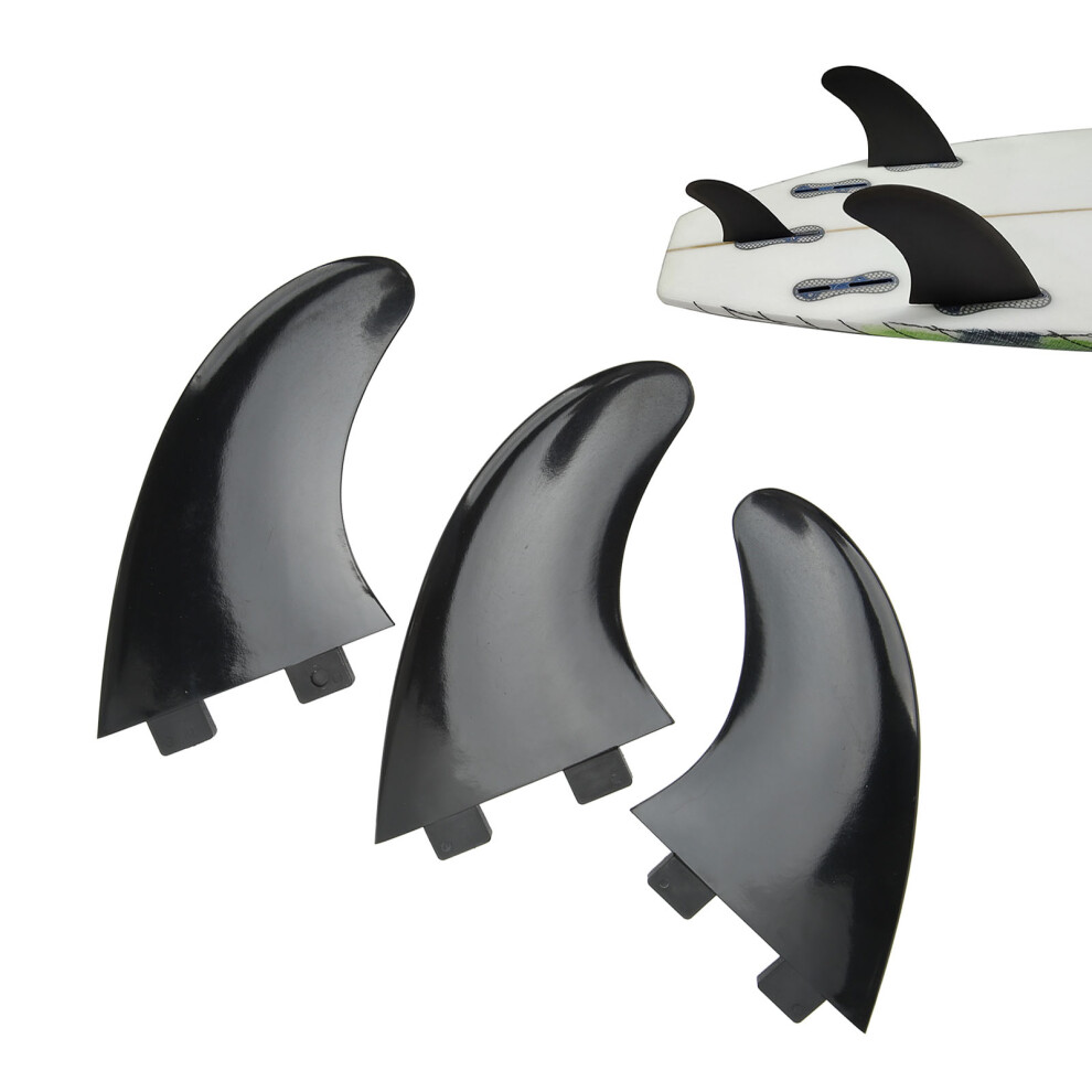 3Pcs Surfboard Fins PVC Quick Release Replacement Tri Fin Set for Longboard Surfboard Paddleboard