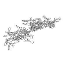 60 Stück Silber RC Auto Karosserie Clips, 17 mm lang, 1,0 mm Durchmesser