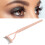 Eyelash Comb Arc Stainless Steel Teeth Eyelash Separator Mascara Applicator Tool with Comb Cover Pink Straight Handle 14