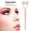 Eyelash Comb Arc Stainless Steel Teeth Eyelash Separator Mascara Applicator Tool with Comb Cover Pink Straight Handle 6