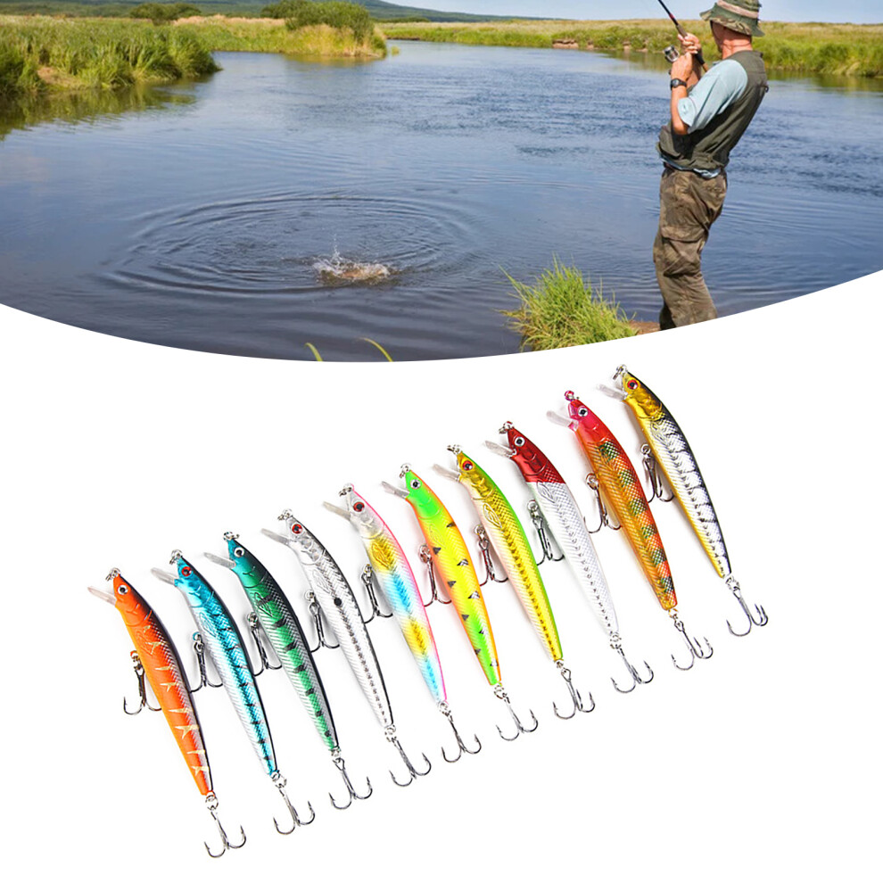 10PCS Hard Fishing Lures ABS Hard Swimbaits Fishing Bait Set for Freshwater and Saltwater