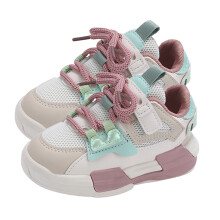 Kids Sports Shoes Lightweight Breathable Hook Loop Fasteners Casual Shoes for Walking Running Pink 24