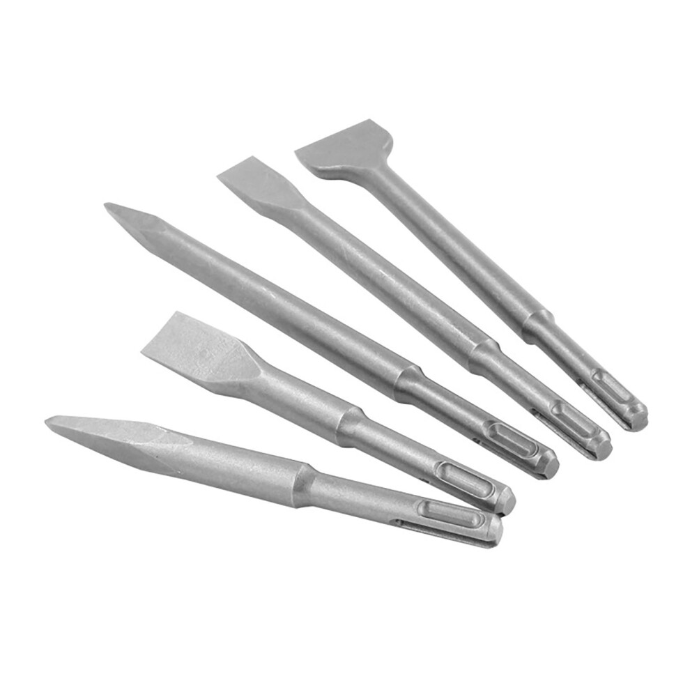 5Pcs Impact Drill Chisel Bits Round Shank 40Cr Steel Rotary Hammer Chisel Point Flat Type 5091317782272