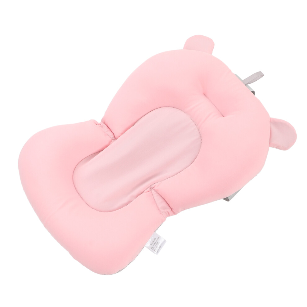 Baby Bath Seat Cushion Floating Safe Foldable Adjustable Infant Bath Supporter For Newborn Bear Pink