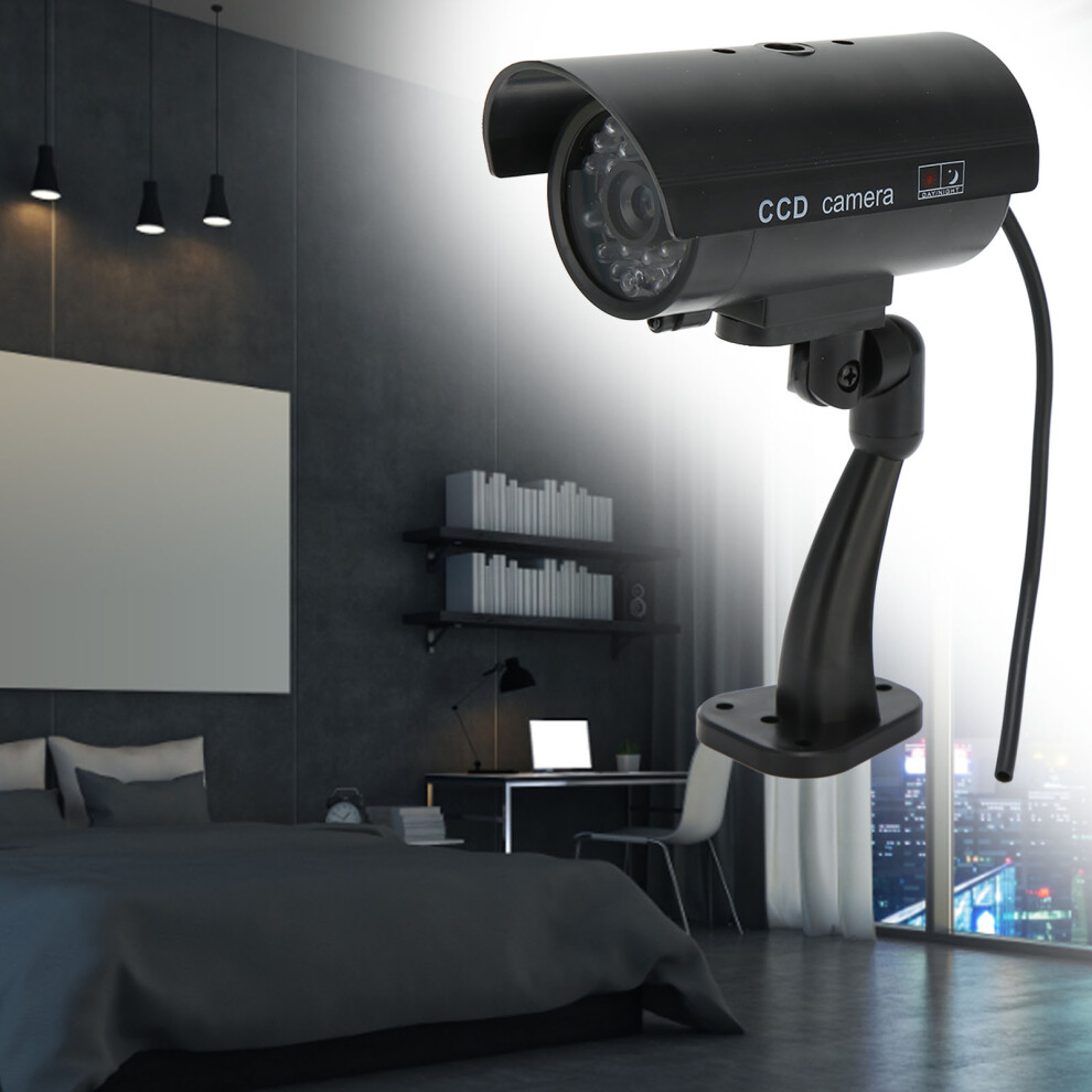 Dummy Security Camera Fake Cctv Simulated Surveillance Security Camera With Realistic Red Flashing Light Warning Sticker 4381317784590