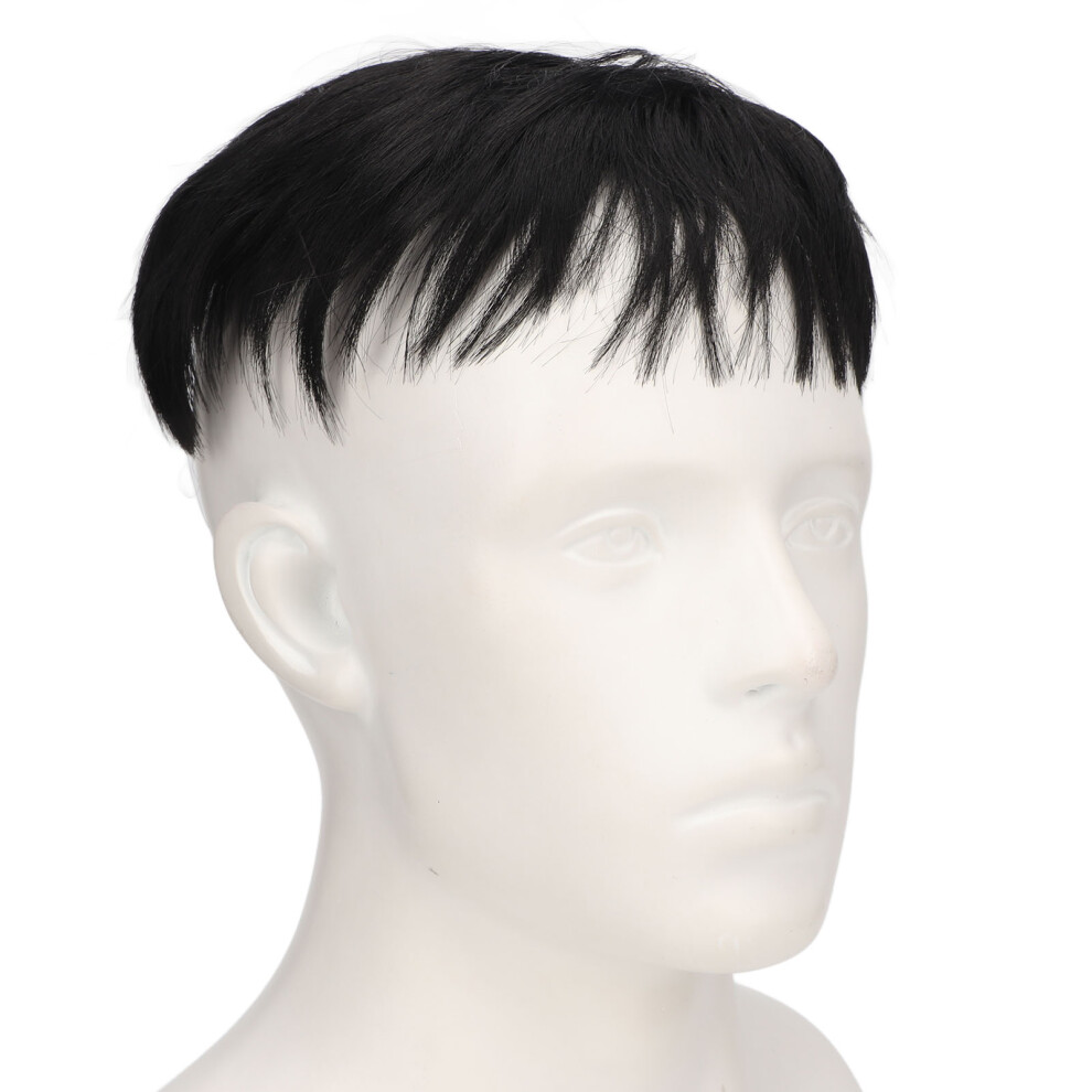 Men Short Toupee Fashionable Handsome Comfortable Breathable Men Hair Topper Wig for Daily Halloween Cosplay