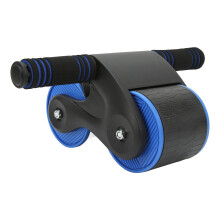Doppelrunder Bauchrollenrad - Schwarz/Blau, 140 mm Basis