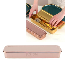 Edelstahl-Geschirrkorbhalter Rose Gold, 28,5x8x4,2cm
