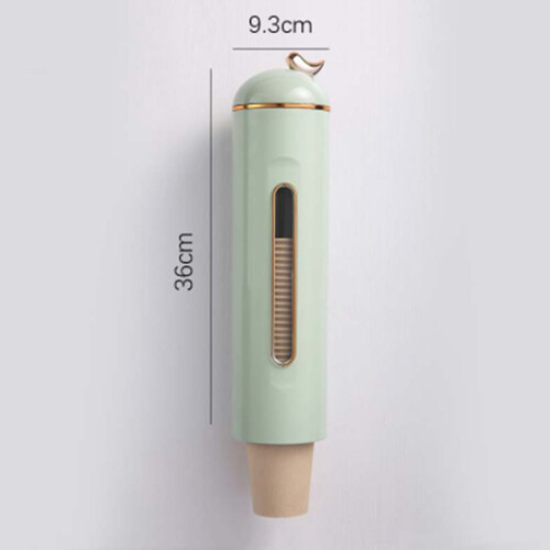 Großer Wand-Papierbecher-Spender – Grün, ABS, 36x9,3 cm 1