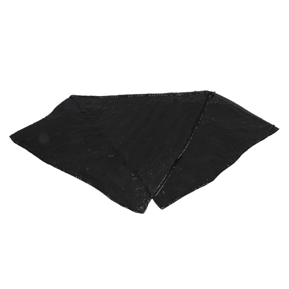 Rhinestones Fabric 45X150cm Black Shiny Exquisite Metal Sequins Mesh Fabric Flexible Aluminum Sheet 9371317804843