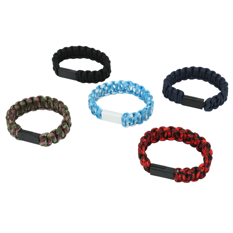 5Pcs Usb Charging Cable Bracelet Type C Wrist Data Charger Transfer Woven Cord Portable Cell Phone Accessories 7681317805545