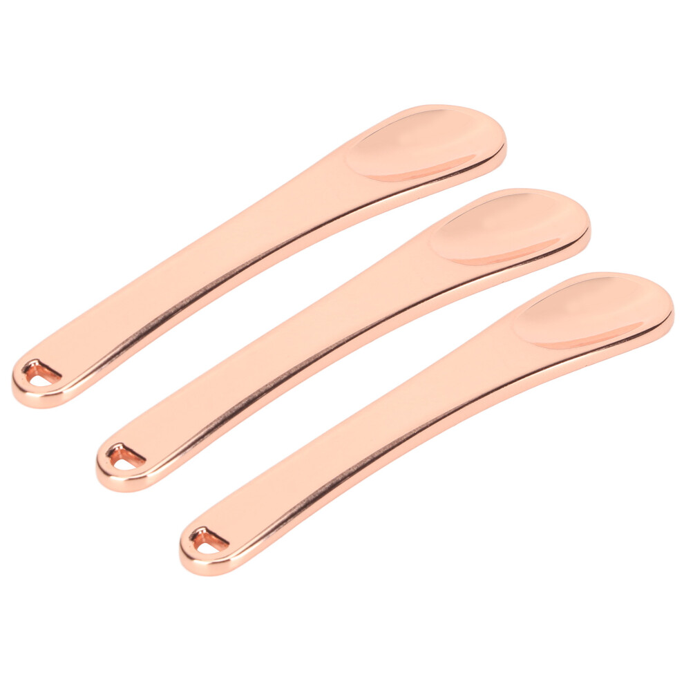 Cream/Gold 3Pcs Cosmetic Spatulas Zinc Alloy Makeup Scraper Kit Metal Scoops For Face Eye Rose