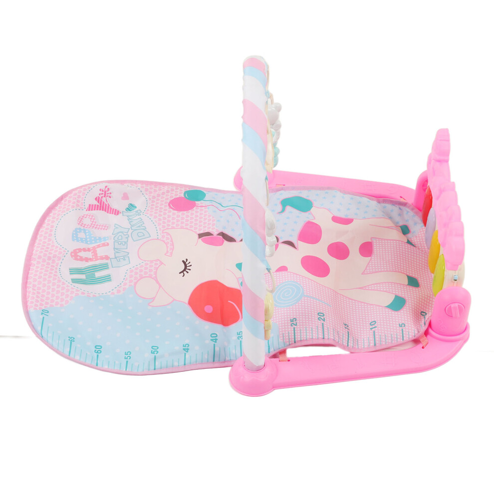 Baby Gym Play Mat Learning Sensory Sound Infant Kick Play Piano Mat With Rattles Toy For Newborn Light/Pink