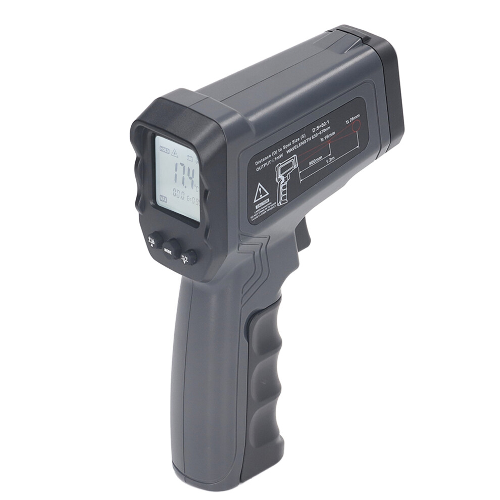 Handheld Thermometer 12:1 50:1 Measured Distance Ratio LCD Display Heat Temperature Meter Gauge Gun â50â1600