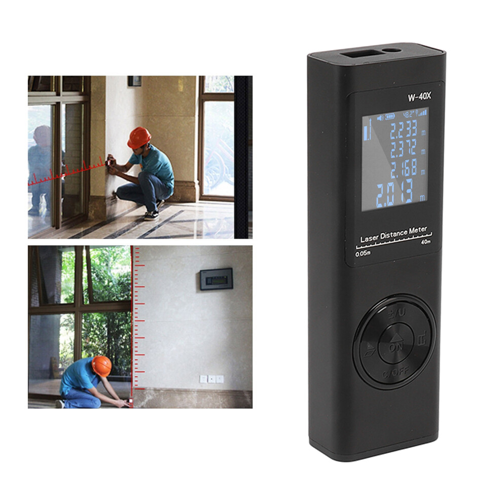 Laser Distance Meter High Accuracy Rechargeable 131Ft Handheld Rangefinder With Electronic Level For Area Volume 9351317815315