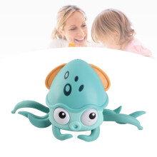 Wiederaufladbares grünes Krabbeltier mit Octopus-Design, 25x12x11 cm, mit Musik und Hindernisvermeidung