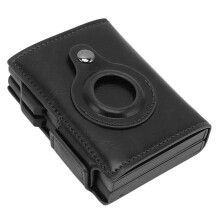 Multifunktionaler Aluminium-Geldbörse-Clip für iOS-Tracker, Schwarz, 9,7x7,3x3 cm