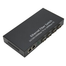 SFP Ethernet Fiber Switch Up To 120km 4 Optical Port 2 Electrical Port 10 100 1000M Ethernet Fiber Transceiver 100‑240V US Plug