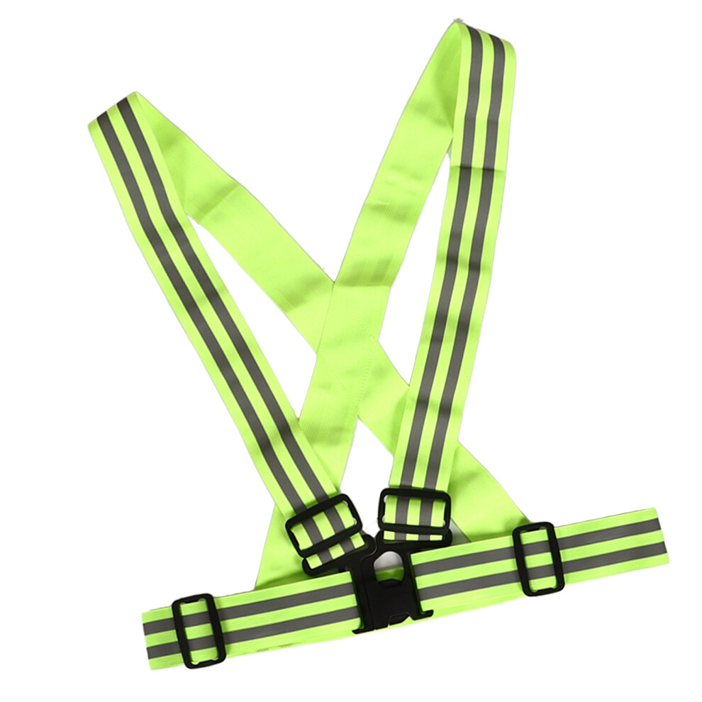 Reflective Vest High Visibility Elastic Light Comfortable Safety Reflective Belt For Running Cycling Night Walking Green 6921317820300