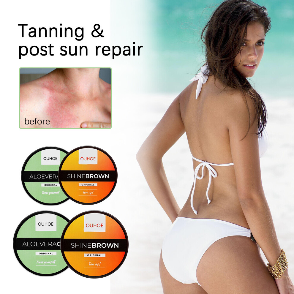 (Aloe vera gel-100g) 3PCS OUHOE Darkening Cream Aloe Vera Gel Summer Beach Bronze Darkening Cream Sunburn Repair Gel