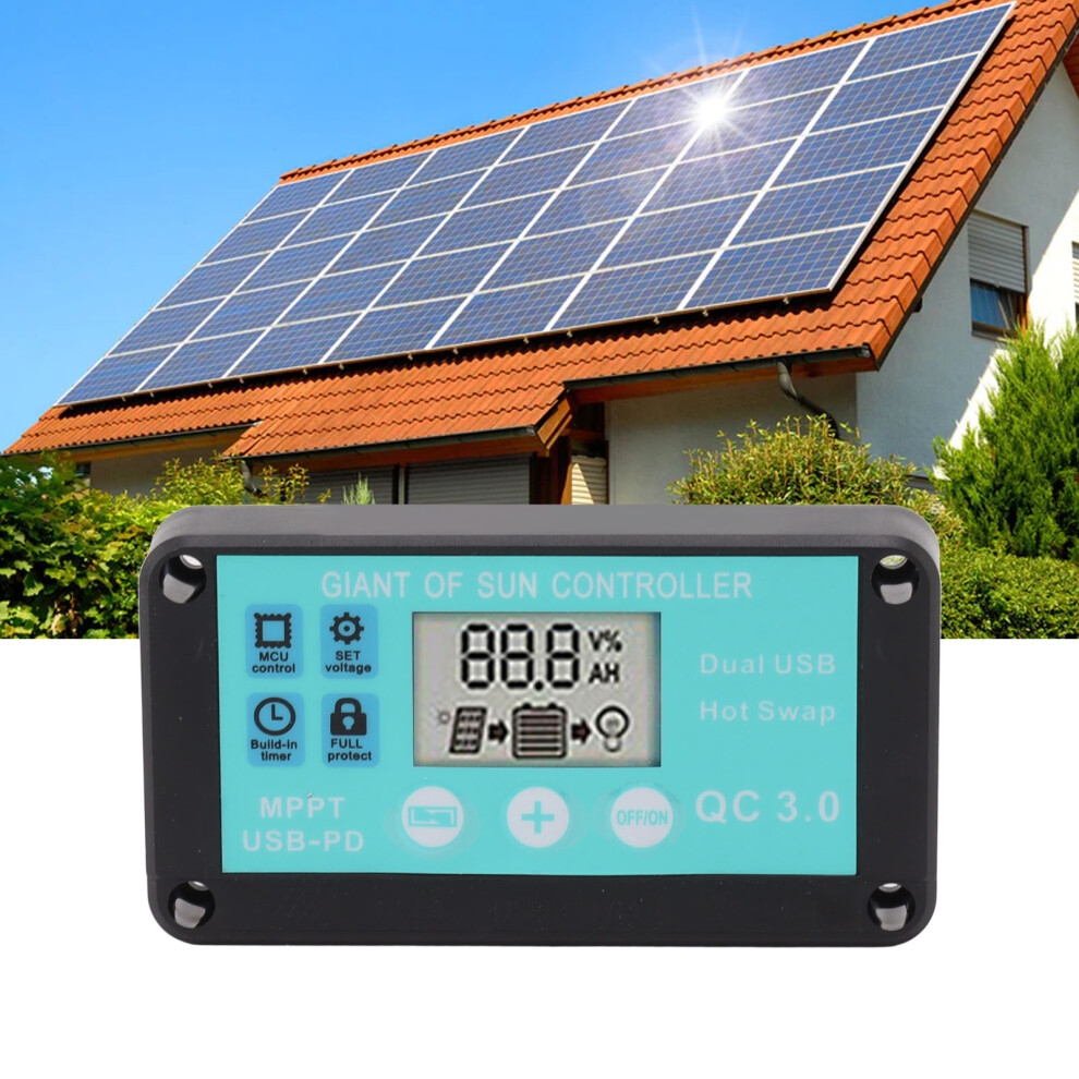 Solar Charge Controller Dual Usb Output Fast Charging Solar Panel Regulator 12V/24V For Household Industry 80A 5091317822589