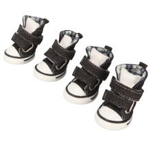 Kleine Hundepflegeschuhe 4 Stück Canvas atmungsaktiv Allwetter rutschfeste Sneakers